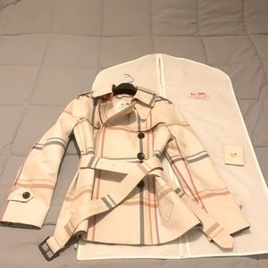 Coach Small Rainbow Plaid Trench Coat